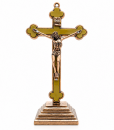Ornate Bronze Crucifix on Stepped Base Ornate Bronze Crucifix on Stepped Base