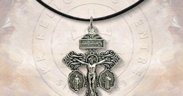 Black Wax Rope Necklace with Pardon Crucifix 43cm – KK Religious Centre